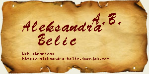 Aleksandra Belić vizit kartica